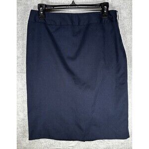 Anne Klein Pencil Skirt Size 6 Navy Blue Stretch Lined 23” Long